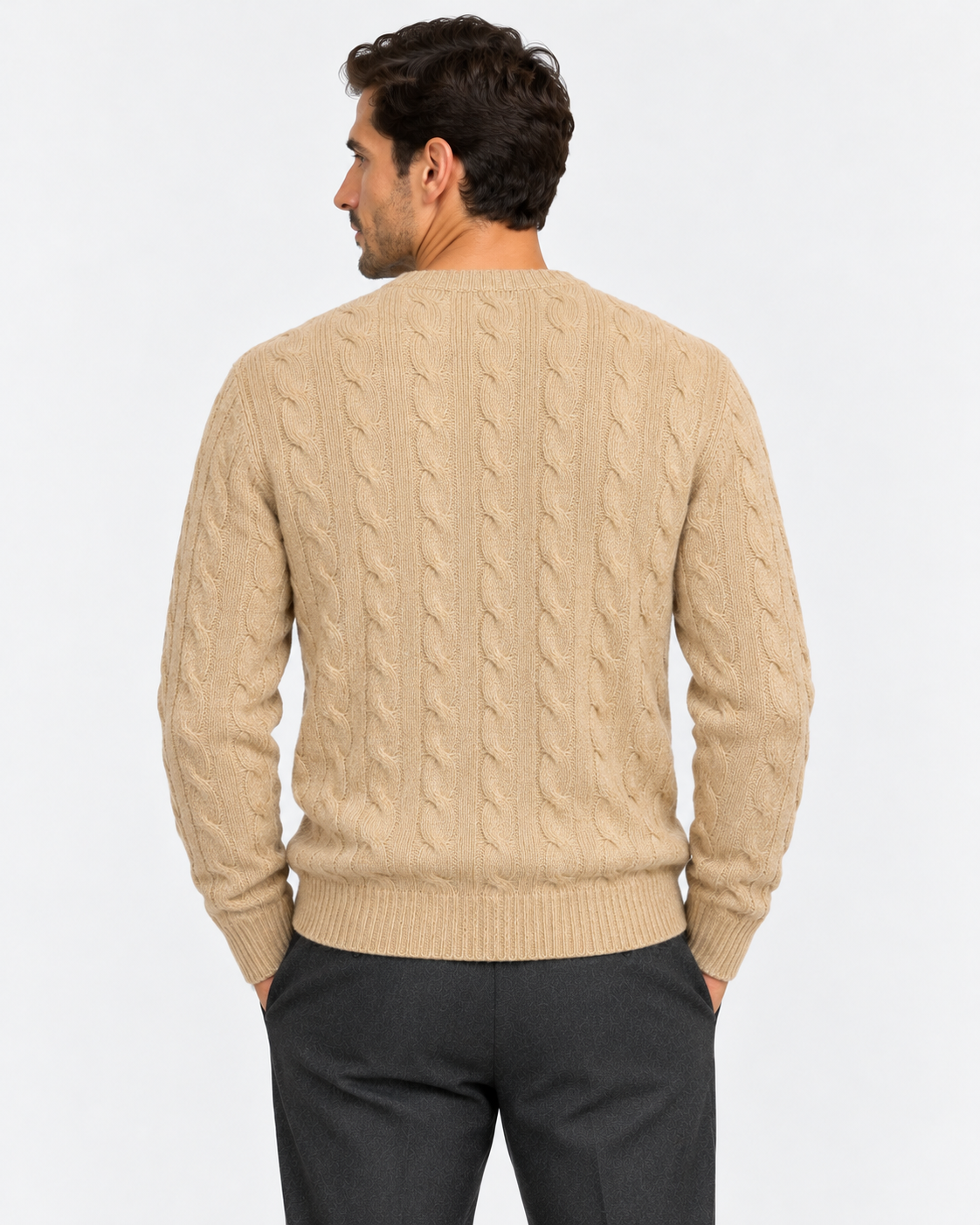 Brown wool and cashmere sweater