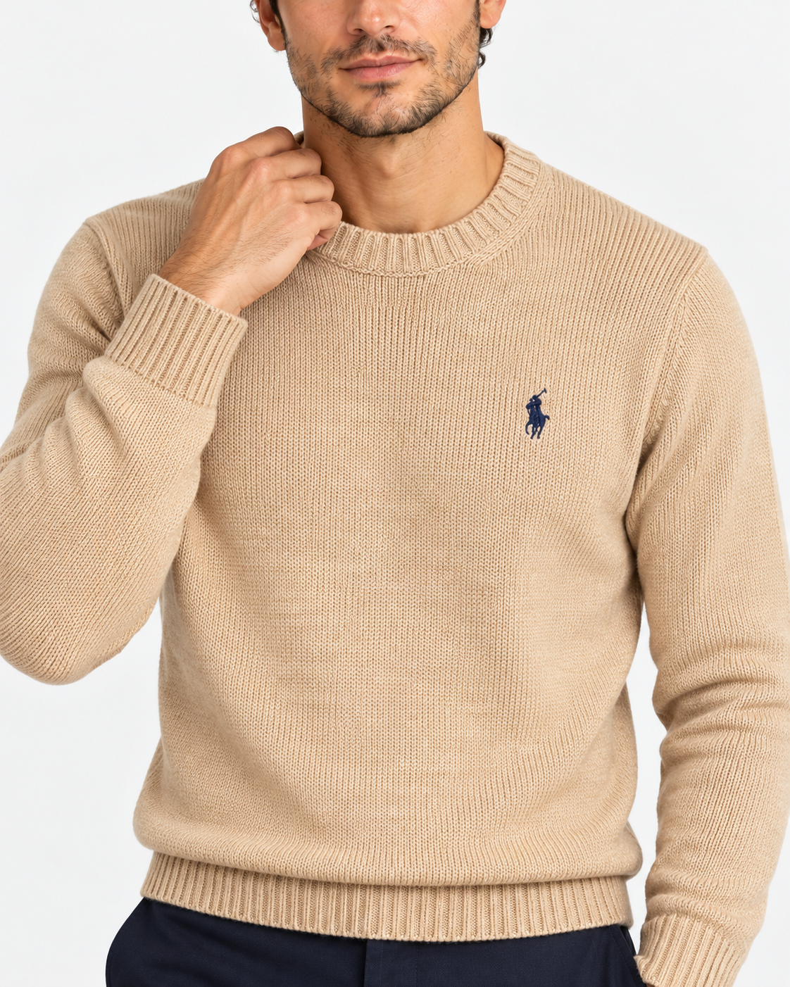 Polo Ralph Lauren Maglione Uomo Girocollo in Cotone Brown