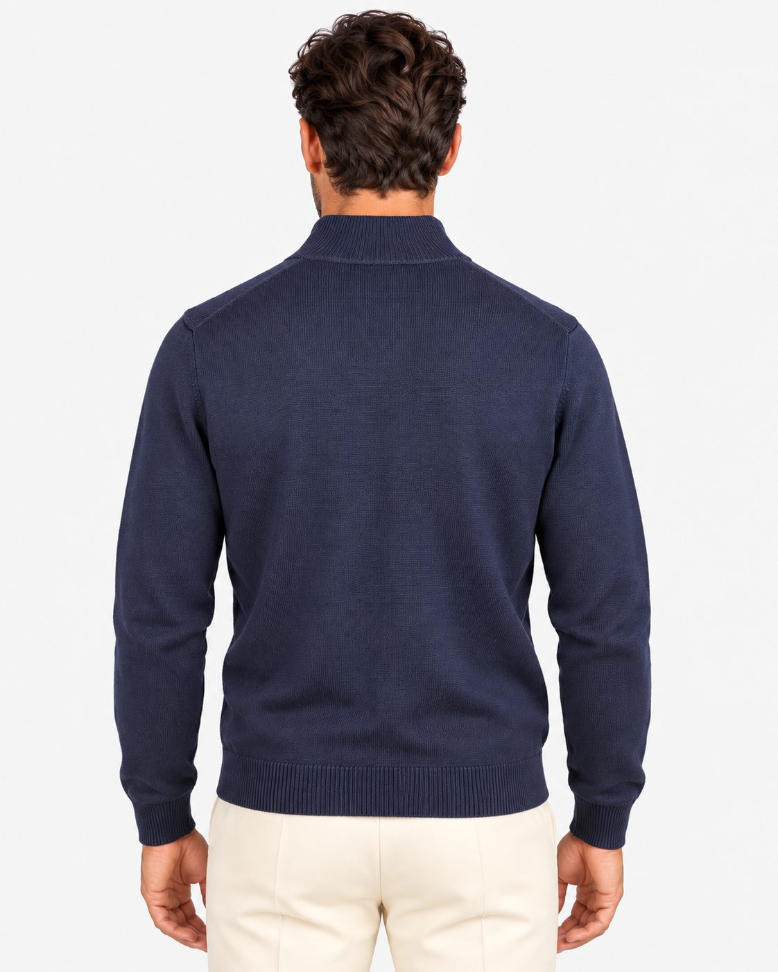 MC2 Saint Barth Cardigan Uomo Night Blue in Lana Merinos Extrafine