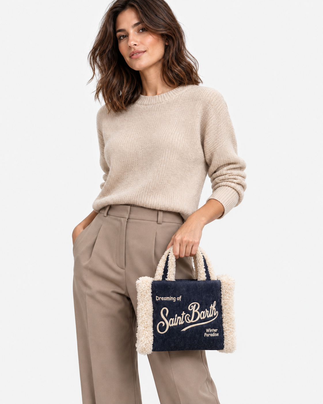 MC2 Saint Barth Borsa Donna Vanity Mini Denim Scuro con Tracolla