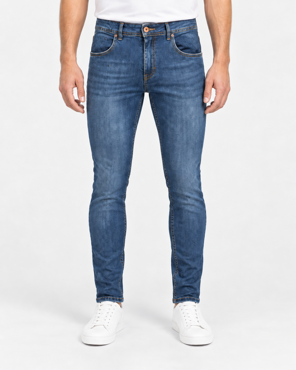 Ernys Jeans uomo blu 5 tasche in cotone stretch