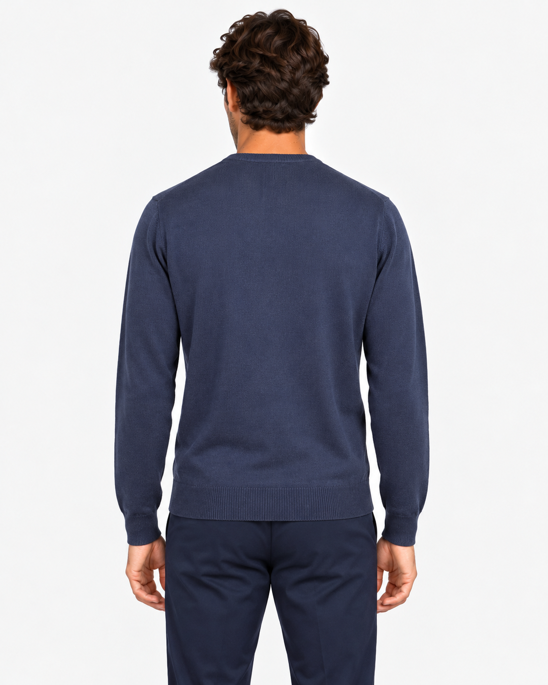 Fay Pull Girocollo Uomo in Lana Merinos Blu