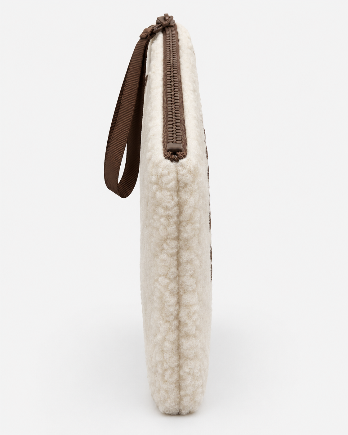 MC2 Saint Barth Pochette Donna Aline Teddy Panna con Ricamo Marrone