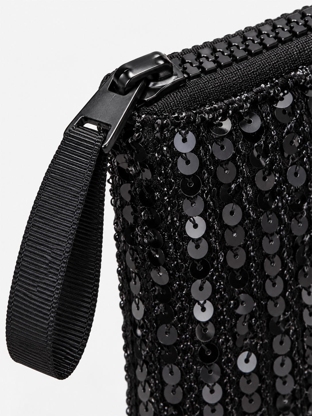 MC2 Saint Barth Pochette Donna Aline in Velluto Nero con Paillettes
