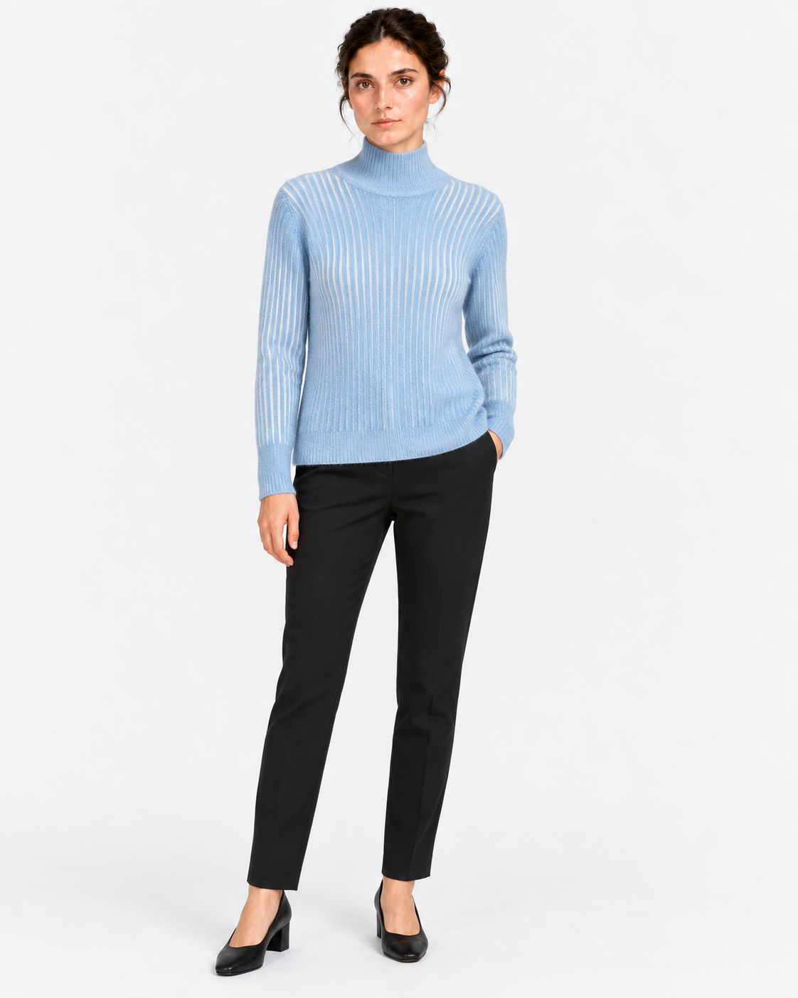 Gran Sasso Maglia Donna Vintage Azzurra in Puro Cashmere
