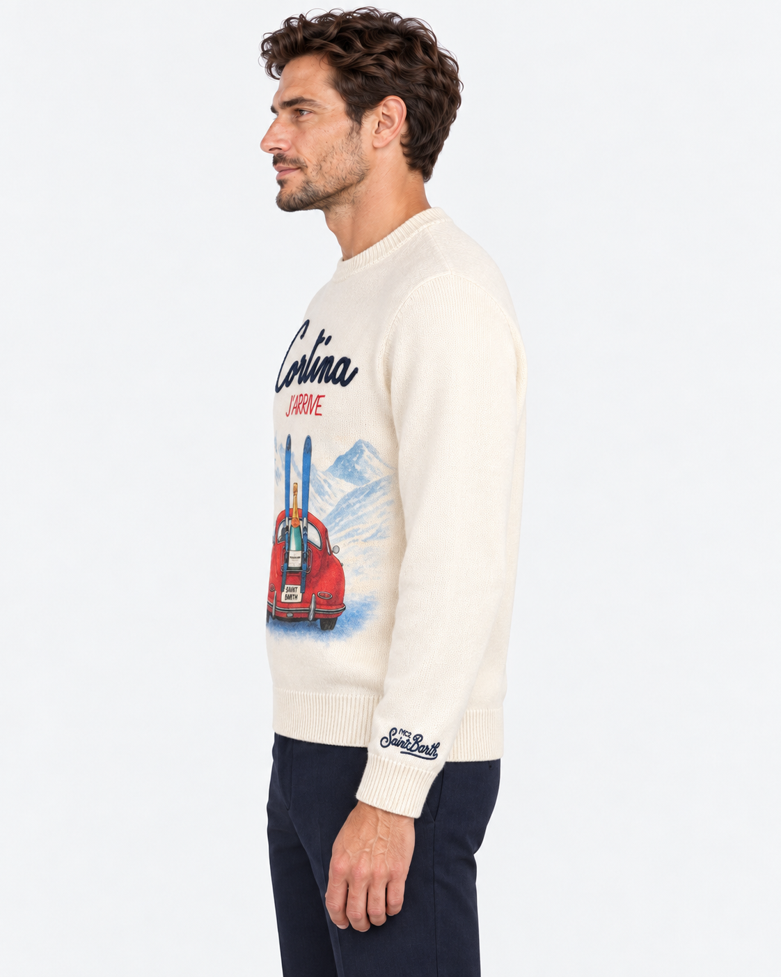 MC2 Saint Barth Maglia Uomo Cortina J’Arrive Panna