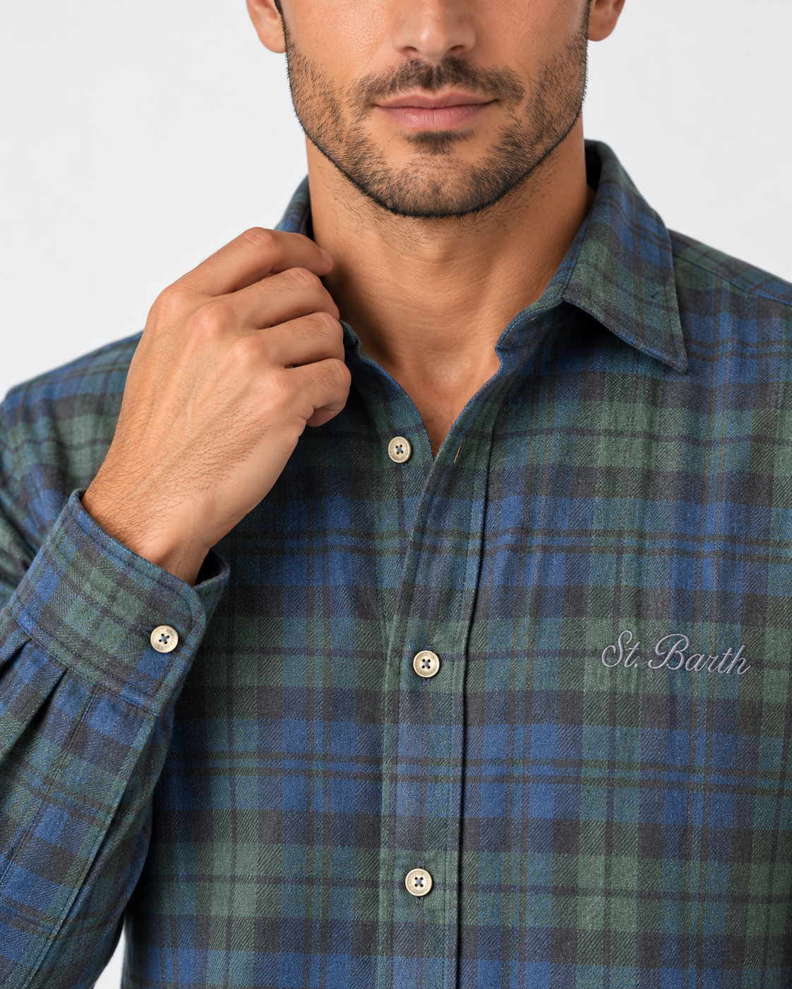 MC2 Saint Barth Camicia Uomo Bollicine Team Tartan