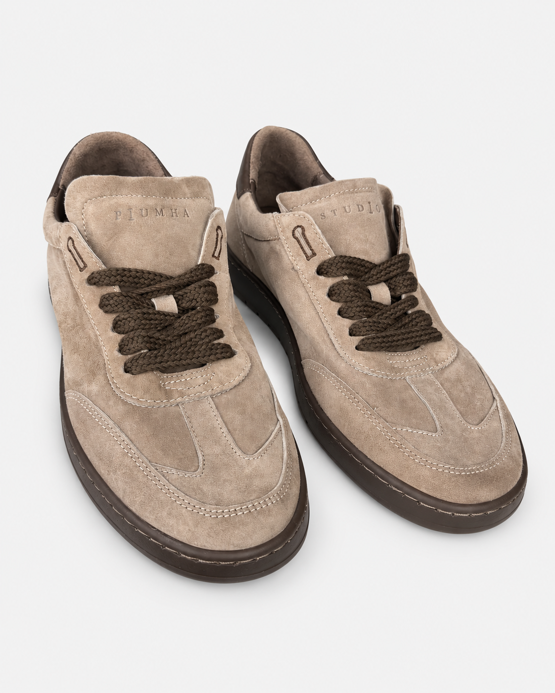 Piuma Studio Sneakers uomo in pelle scamosciata taupe