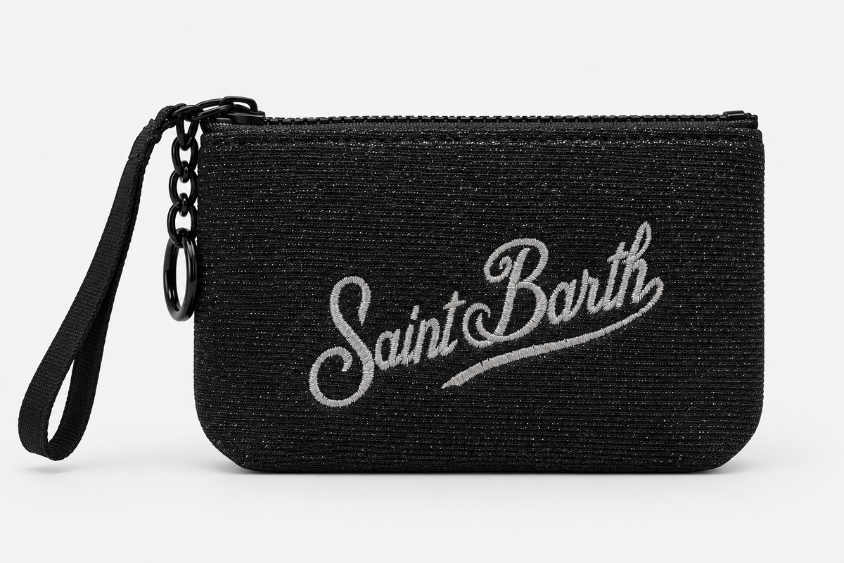 MC2 Saint Barth Pochette Donna Aline Mini Lurex Nera