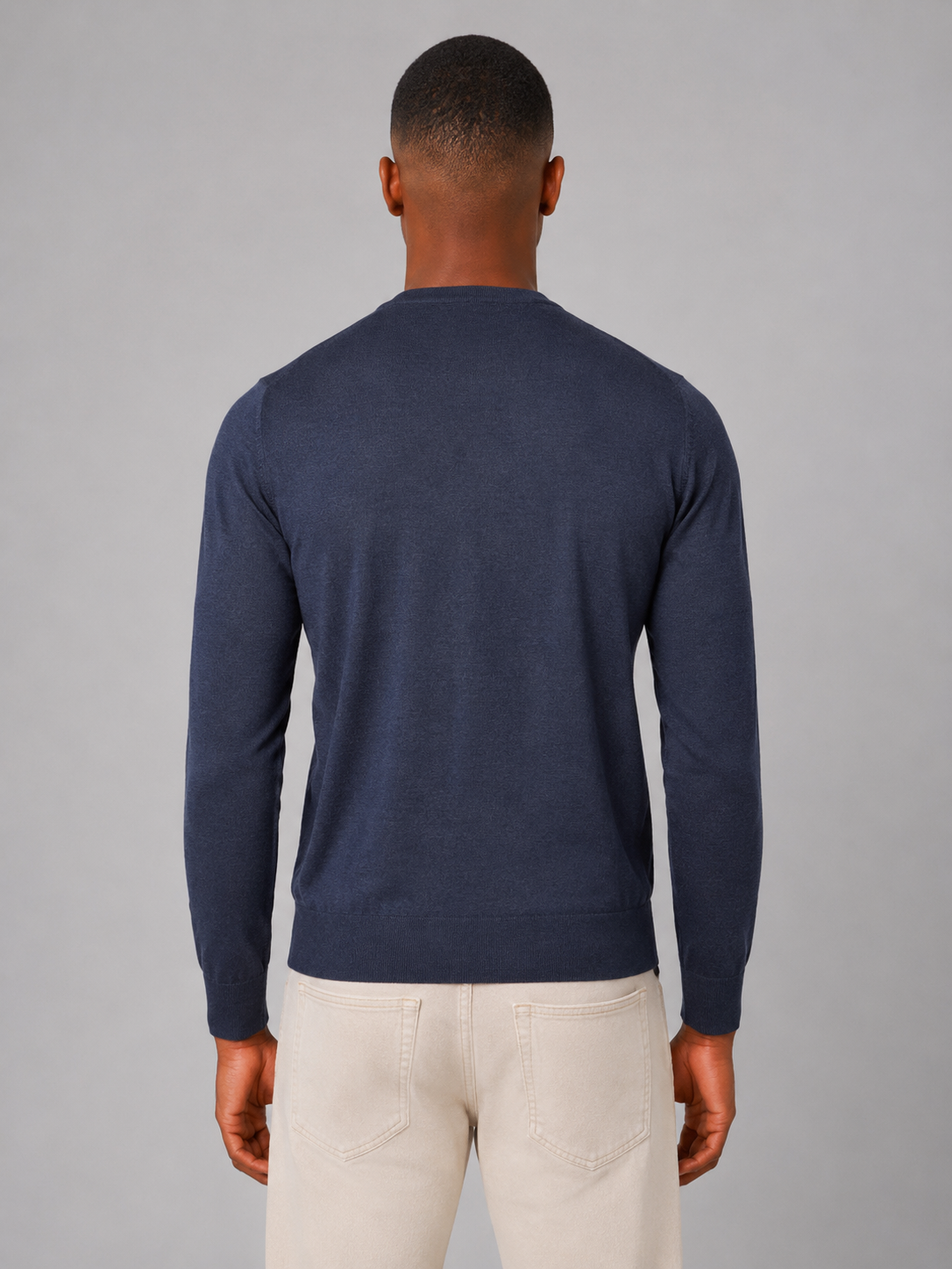 K-way maglia sebastien wool silk cashmere blue depth