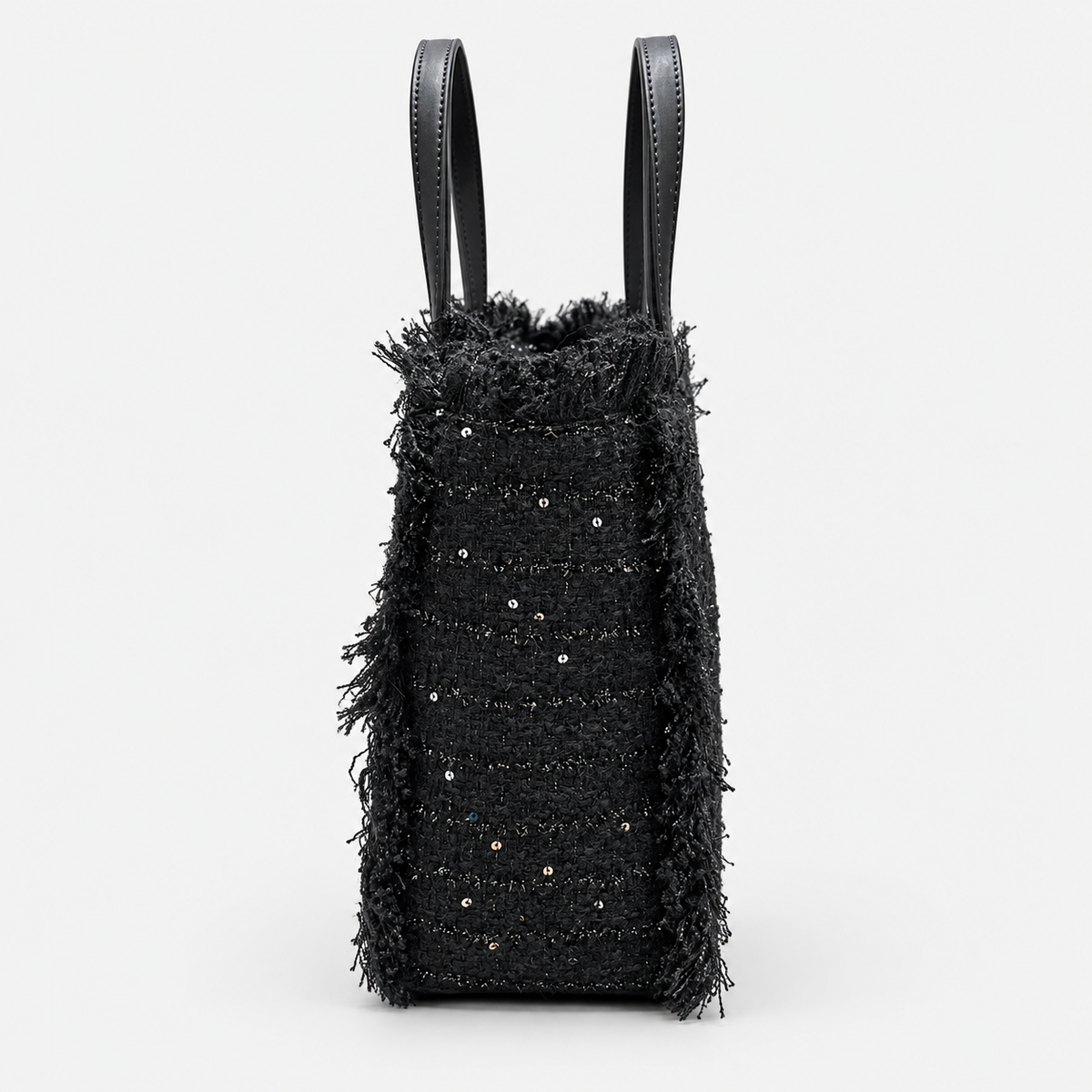 MC2 Saint Barth Borsa Donna Colette Tweed Nera con Mini Paillettes