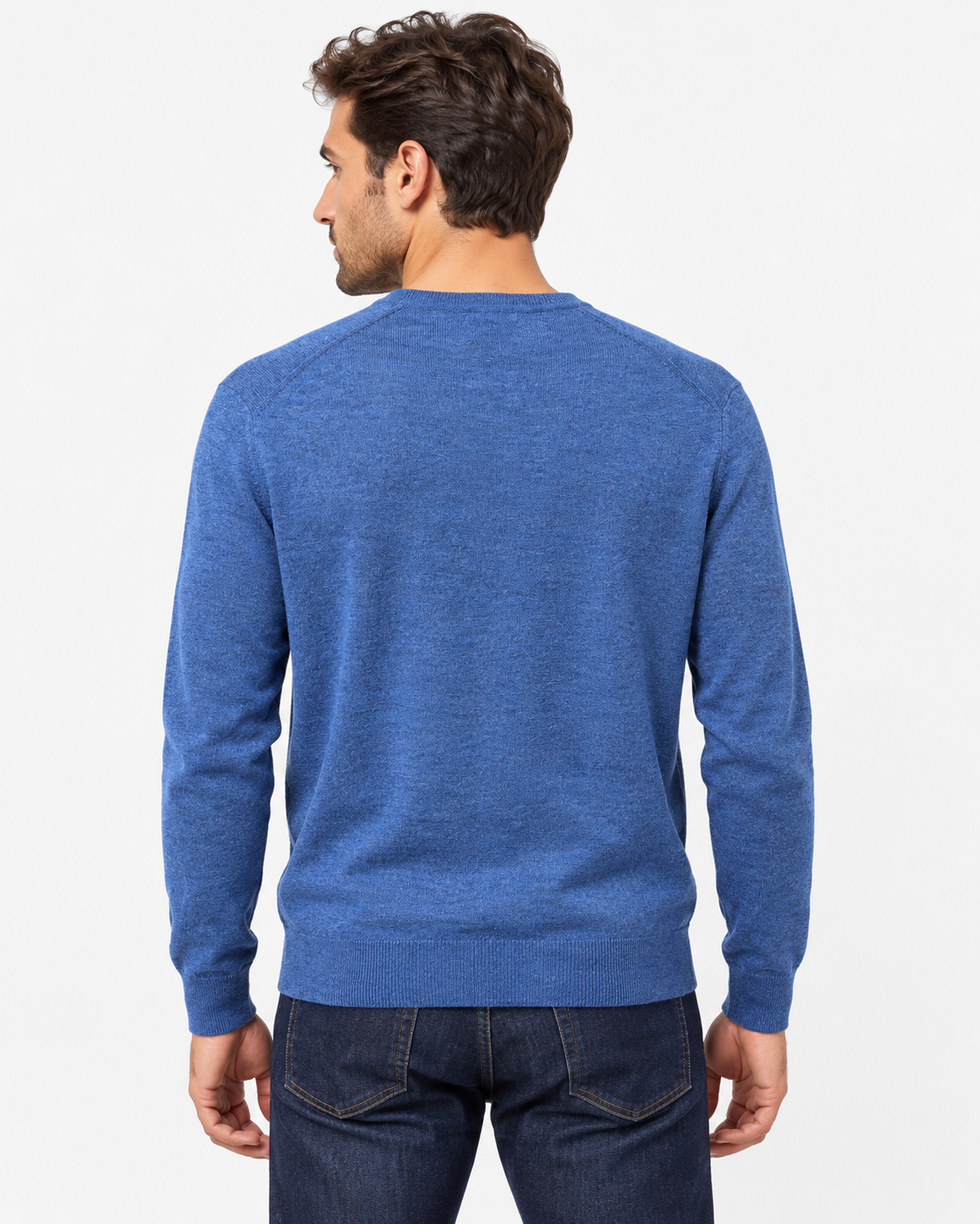 Polo Ralph Lauren maglione uomo girocollo in lana slim-fit Navy Heather