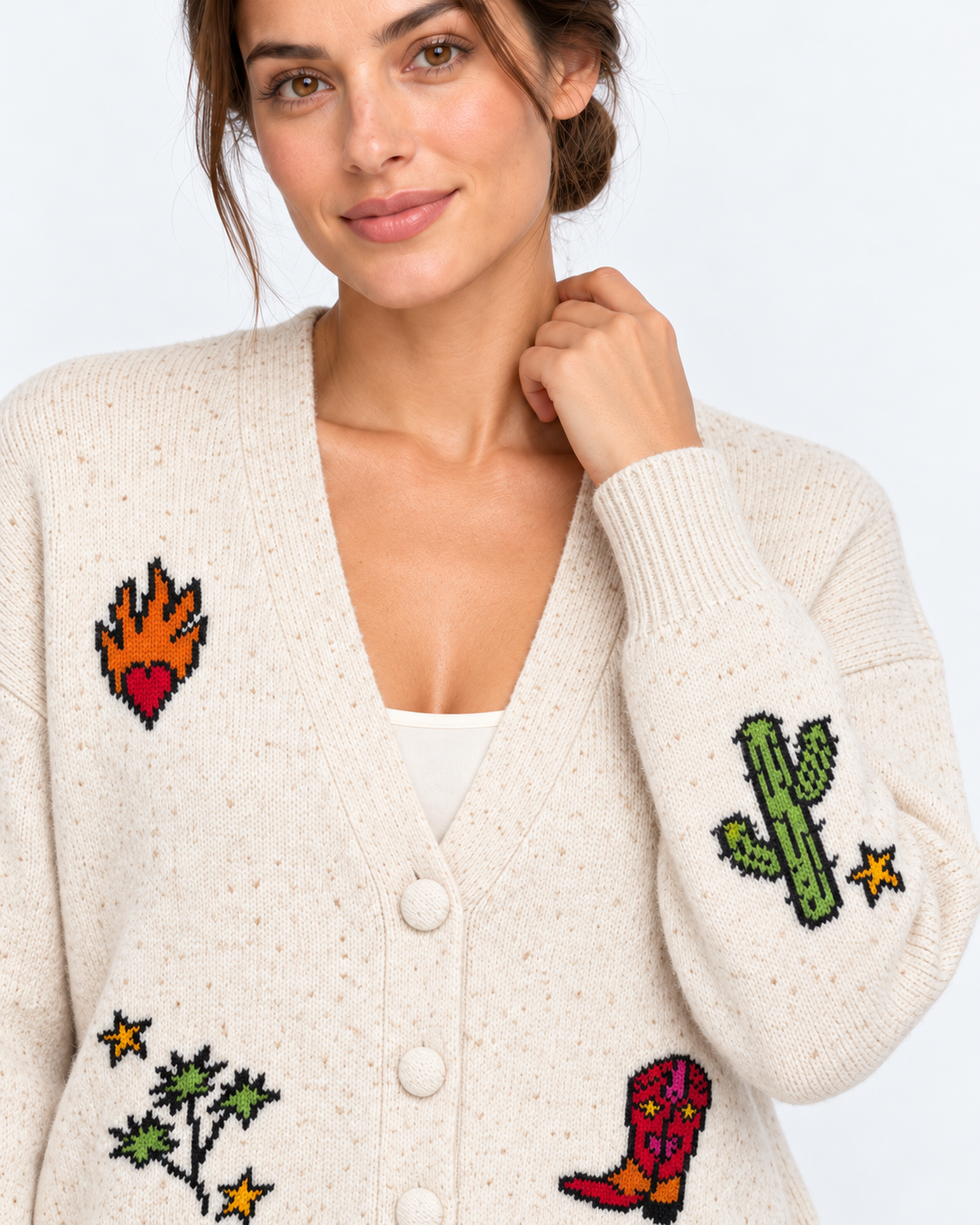 MC2 Saint Barth Cardigan Donna Sasi Donegal Cowgirl Panna