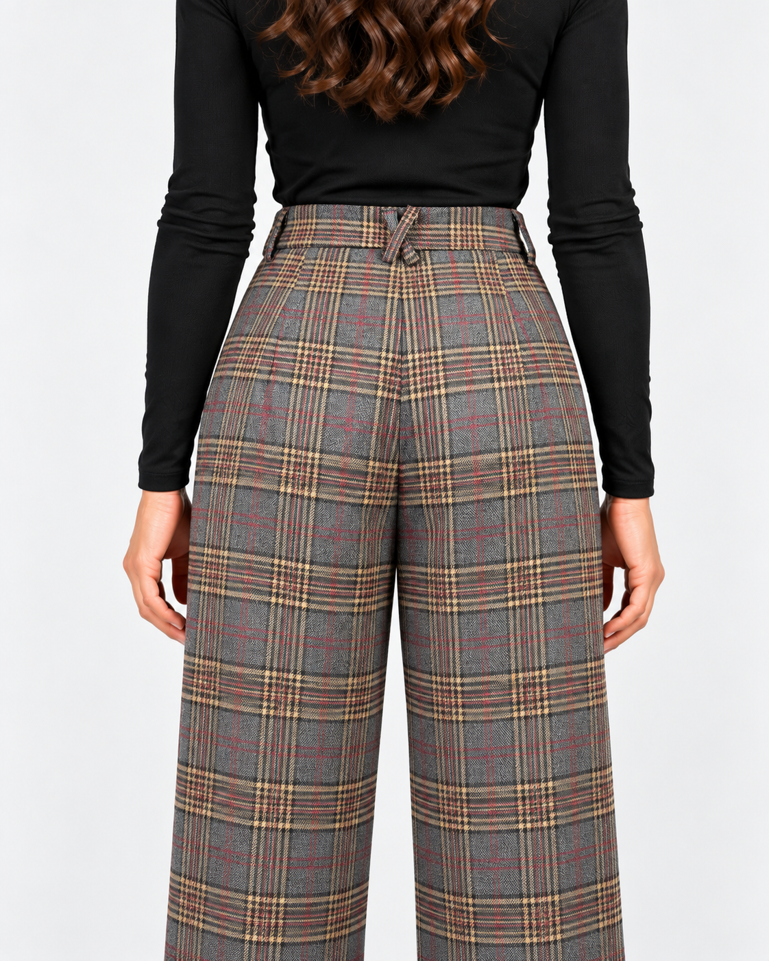 Imperial Pantalone Donna Grigio Cammello a Quadri