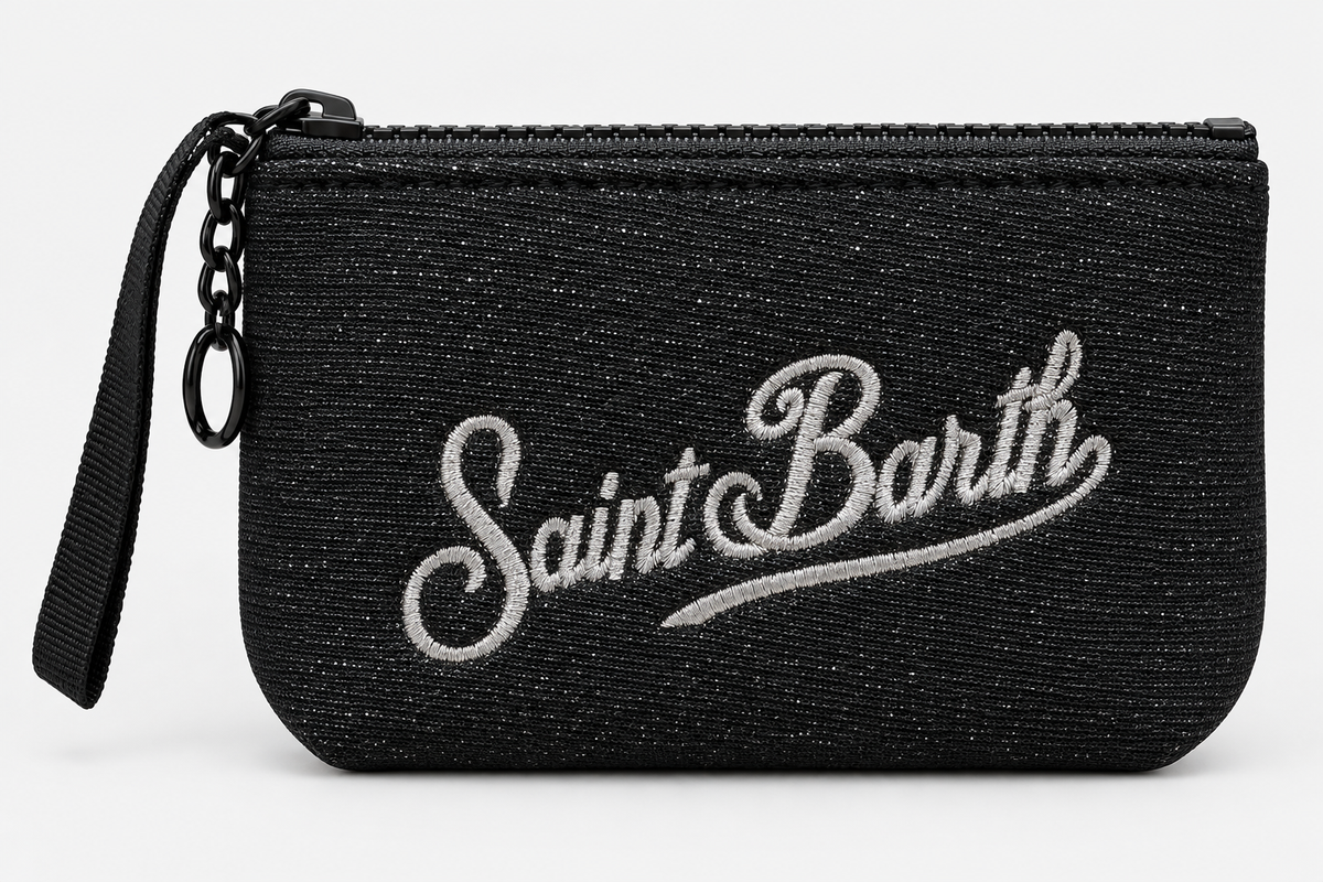 MC2 Saint Barth Pochette Donna Aline Mini Lurex Nera