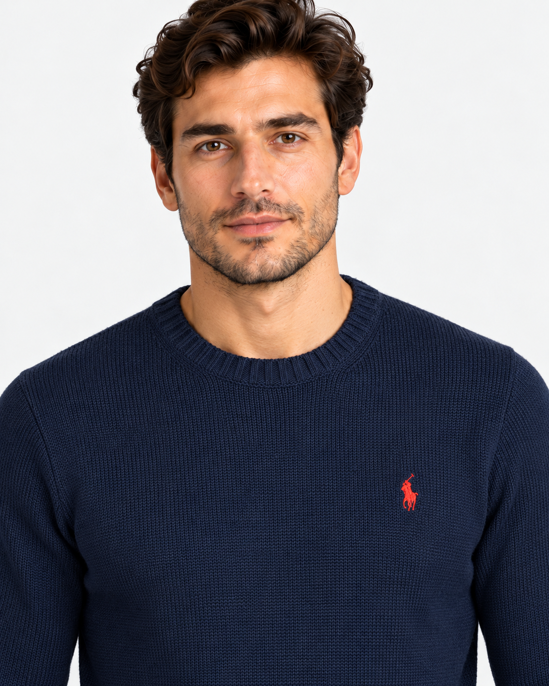 Polo Ralph Lauren Maglione Uomo Girocollo in Cotone Blu