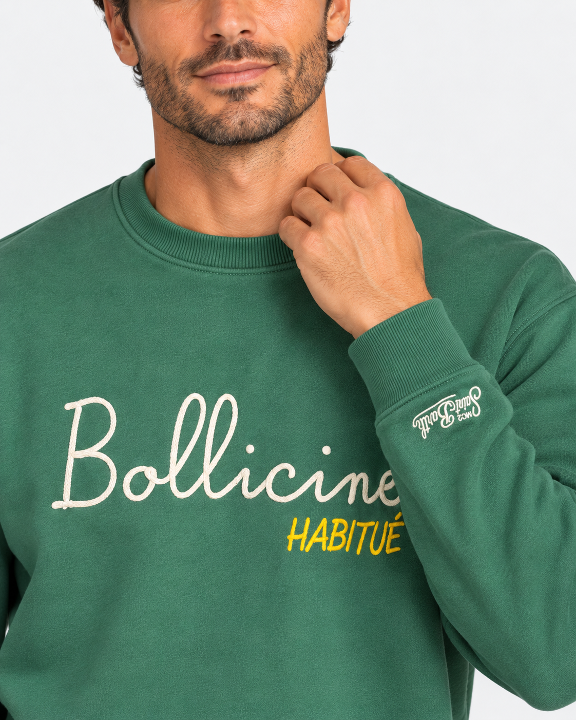 MC2 Saint Barth Felpa Uomo Verde Bollicine Habitué