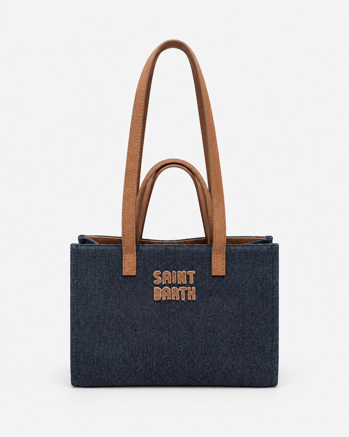 MC2 Saint Barth Borsa Donna Jour Bag Midi Suede Denim Blu Scuro
