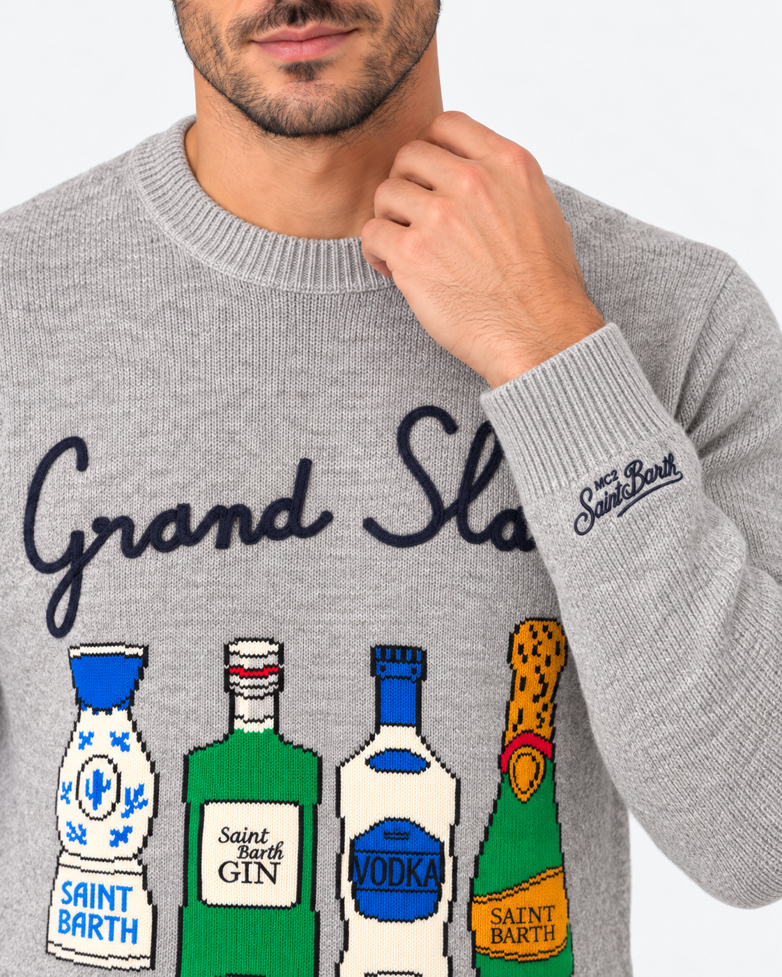 MC2 Saint Barth Maglia Uomo Grand Slam Grigio
