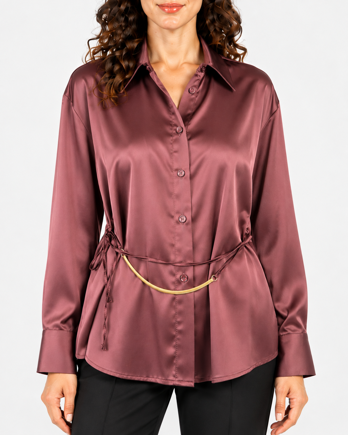 Imperial Camicia Donna Plum noir in Raso