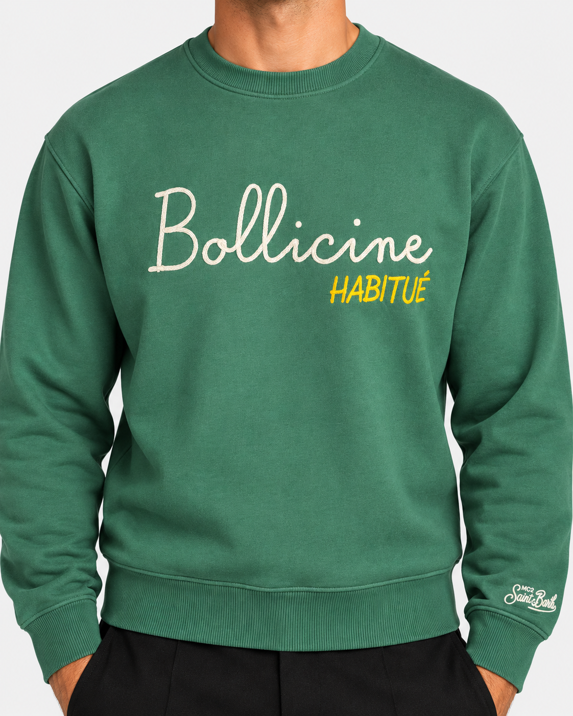 MC2 Saint Barth Felpa Uomo Verde Bollicine Habitué