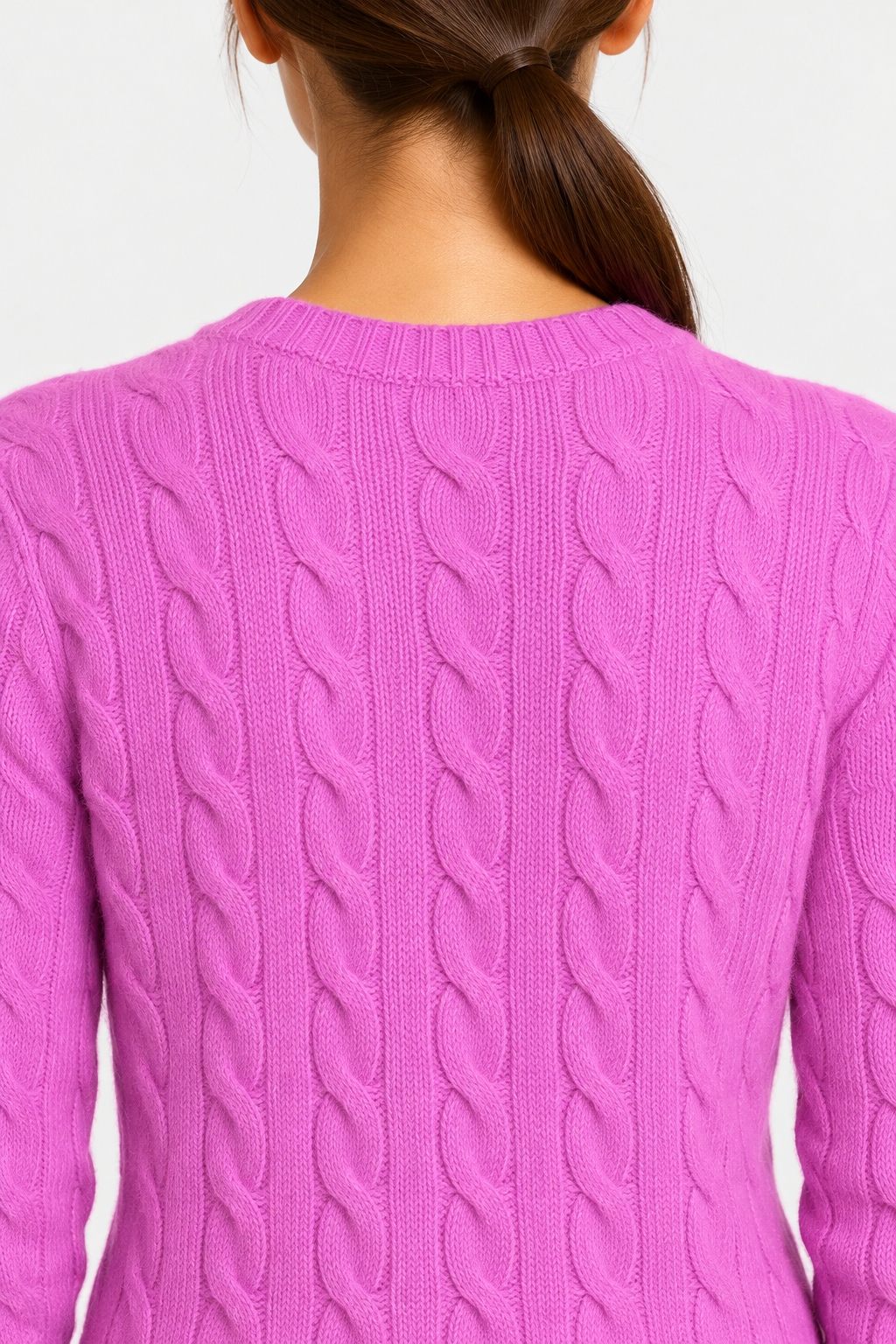 polo ralph lauren Maglione donna girocollo in lana e cashmere a trecce