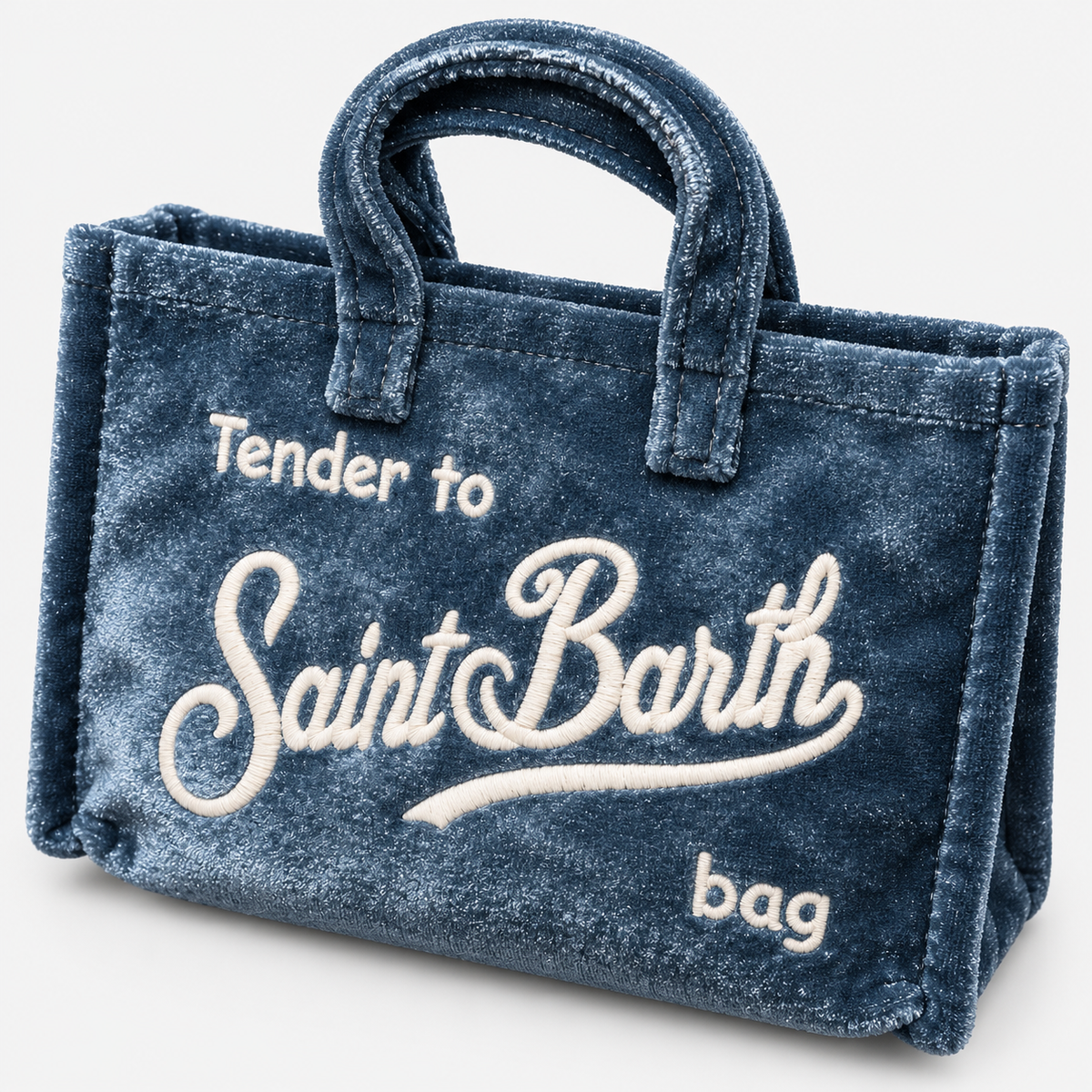 MC2 Saint Barth Phone Bag Donna in Velluto Blu con Tracolla