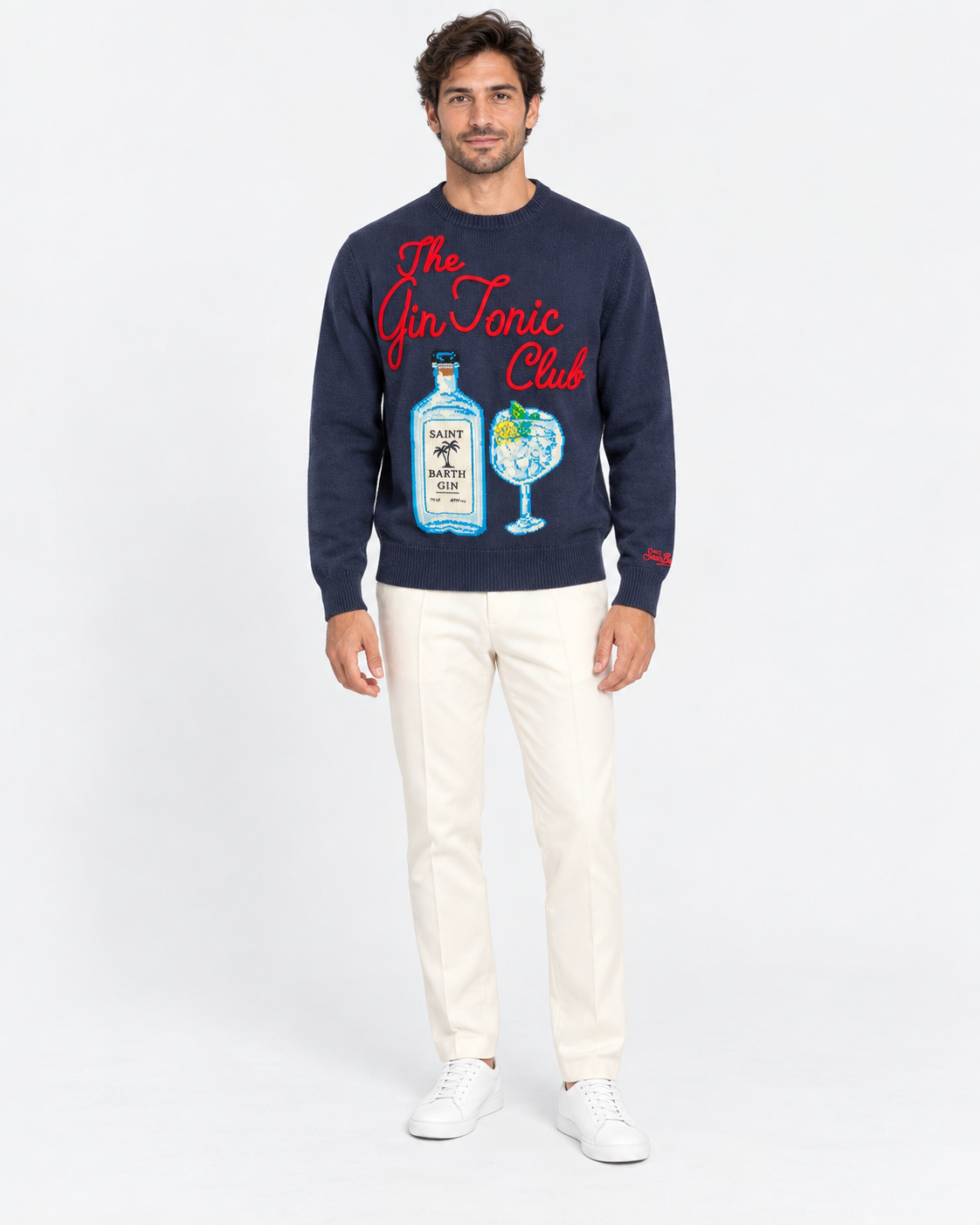 MC2 Saint Barth Maglia Uomo The Gin Tonic Club Blu