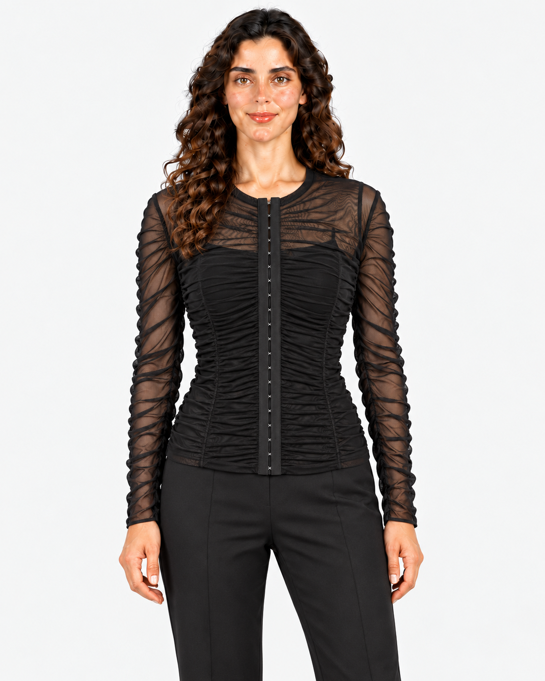 Imperial Giubbotto Donna Retinato Trasparente con Zip