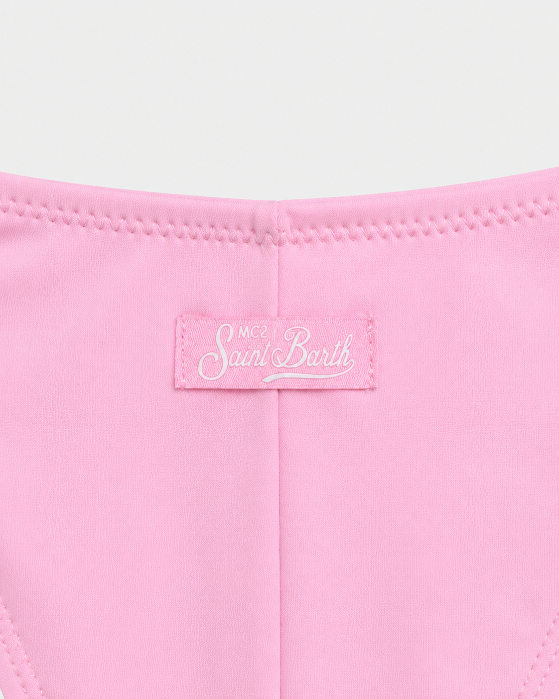 Bikini Maleah triangolo in tessuto rosa con perline