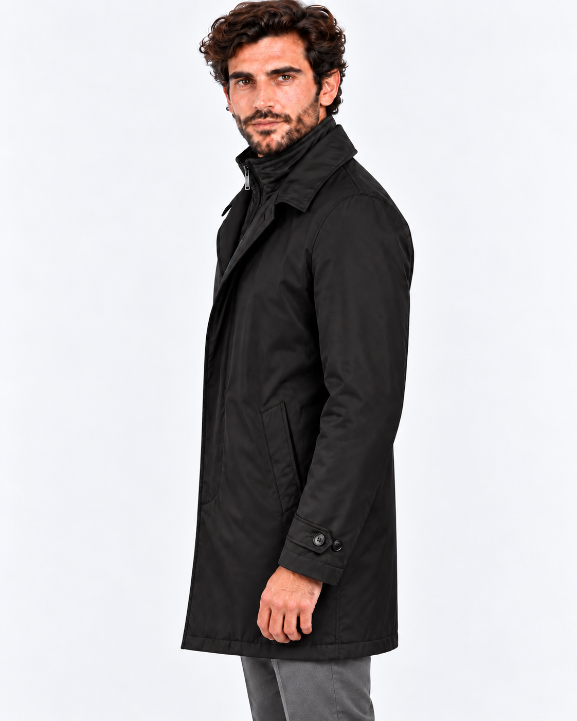 Fay impermeabile uomo Morning Coat in popeline tecnico nero