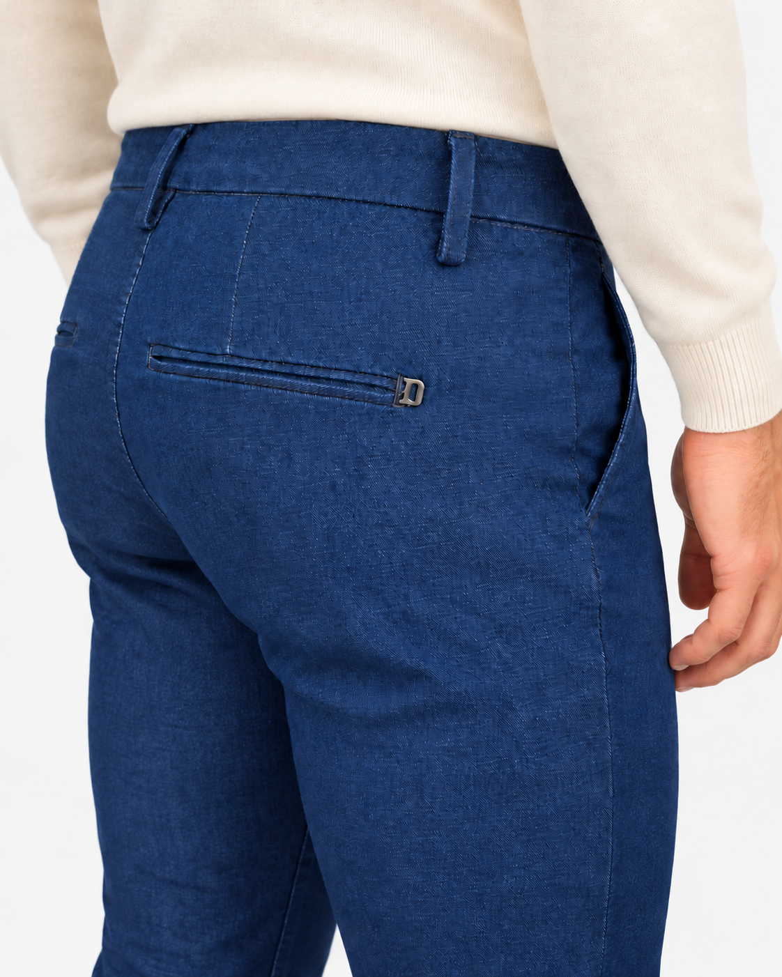 Dondup Pantalone Uomo Blu in Cotone Stretch