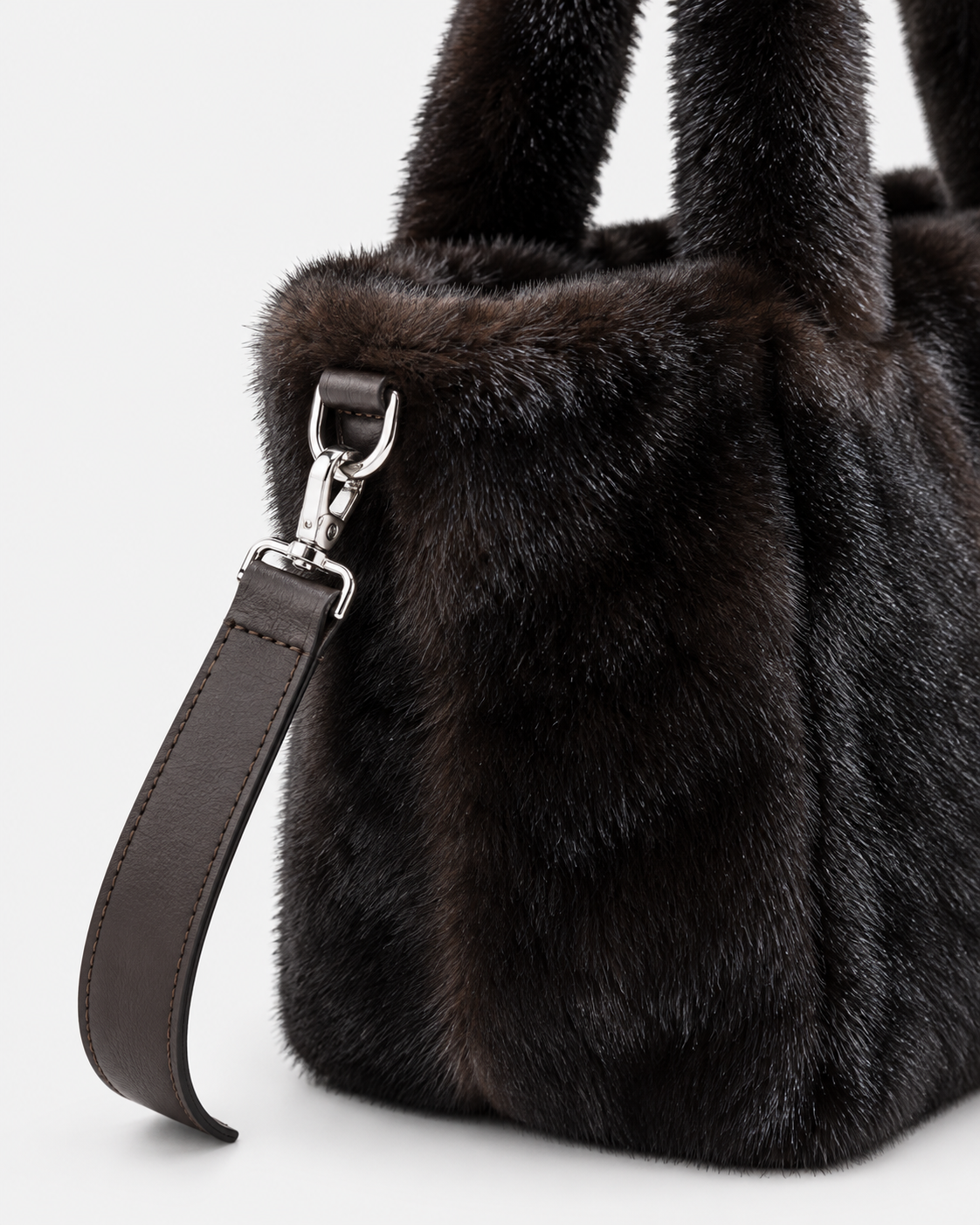 MC2 Saint Barth Borsa Donna Colette Soft Fur Marrone Scuro