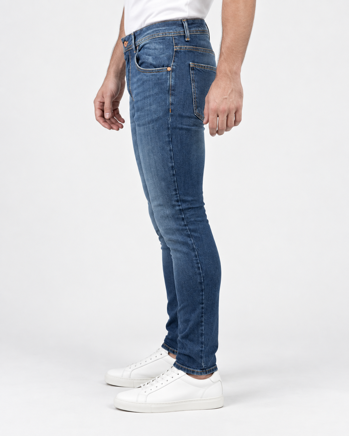 Ernys Jeans uomo blu 5 tasche in cotone stretch