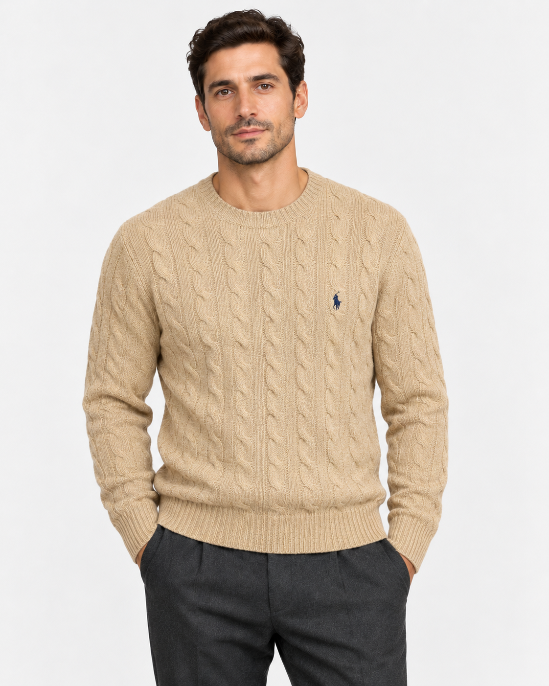 Brown wool and cashmere sweater