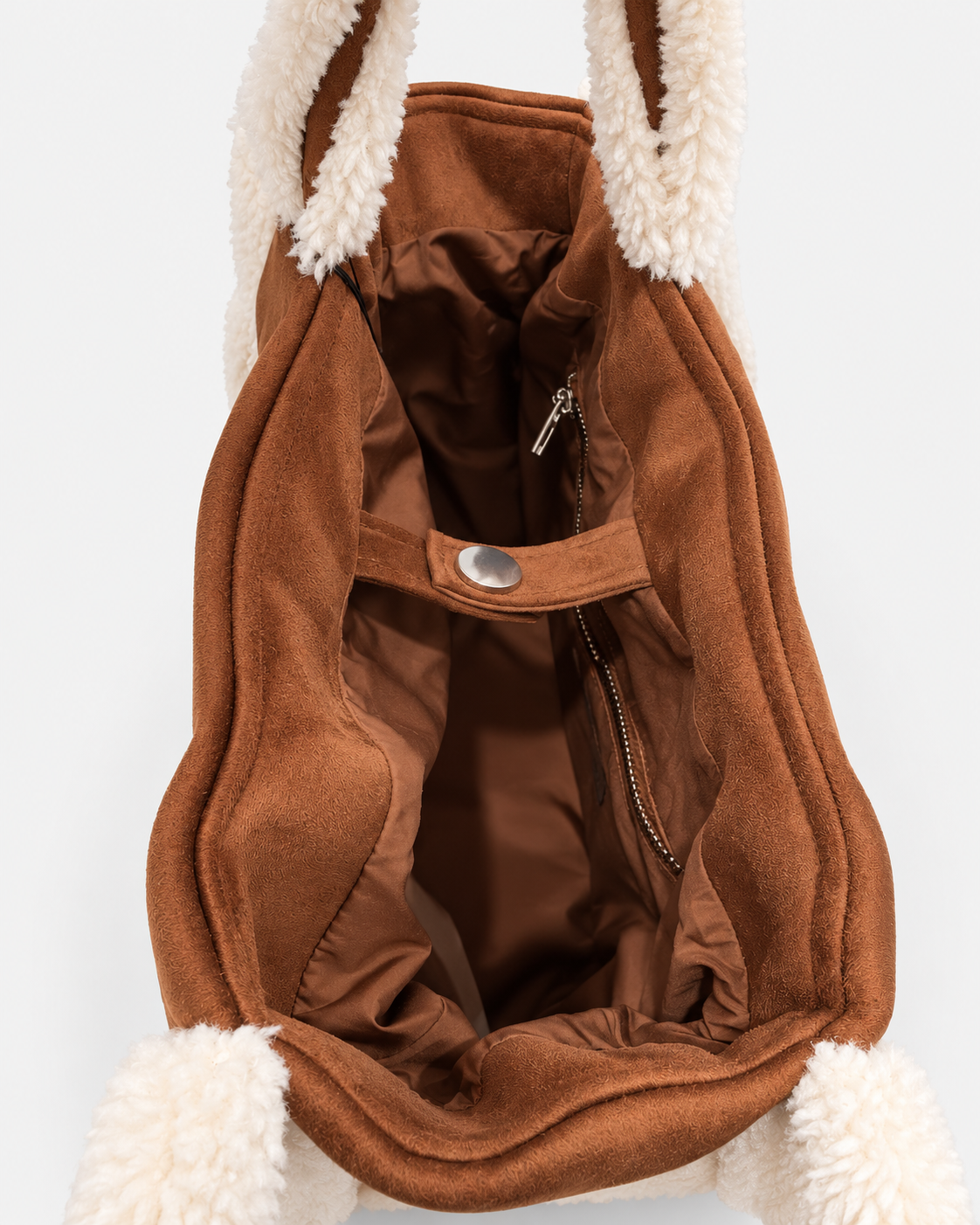 MC2 Saint Barth Borsa Donna Vanity Shearling Cognac con Ricamo