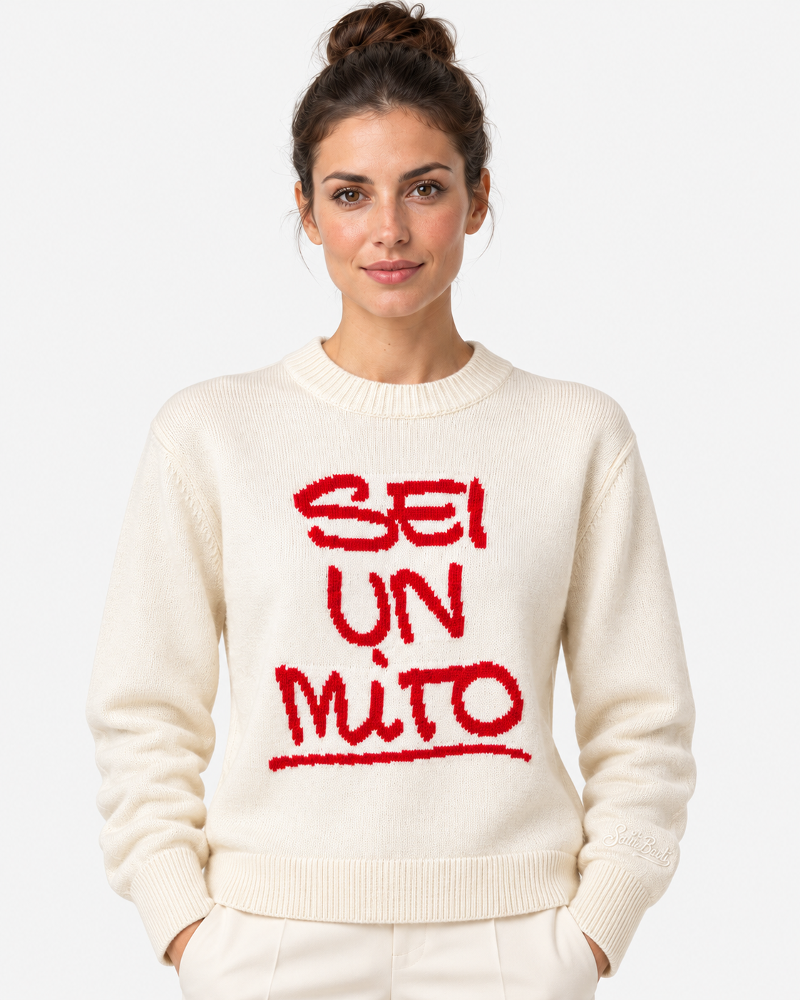 MC2 Saint Barth Maglia Donna New Queen 883 Sei un Mito Panna