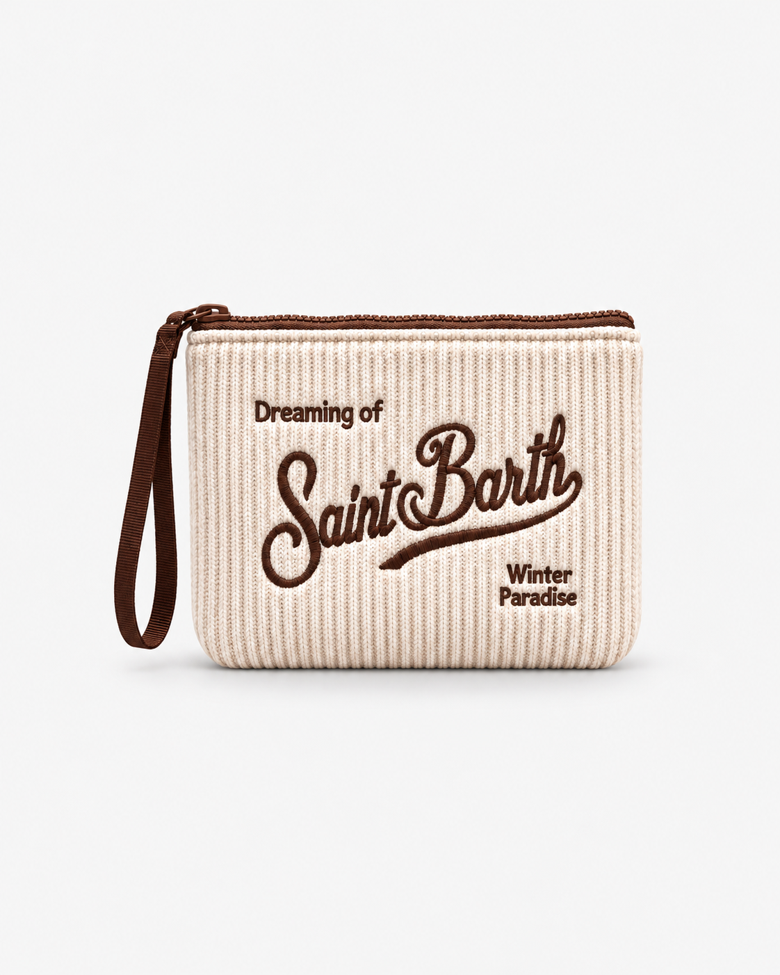 MC2 Saint Barth Pochette Donna Aline Tricot Panna a Coste