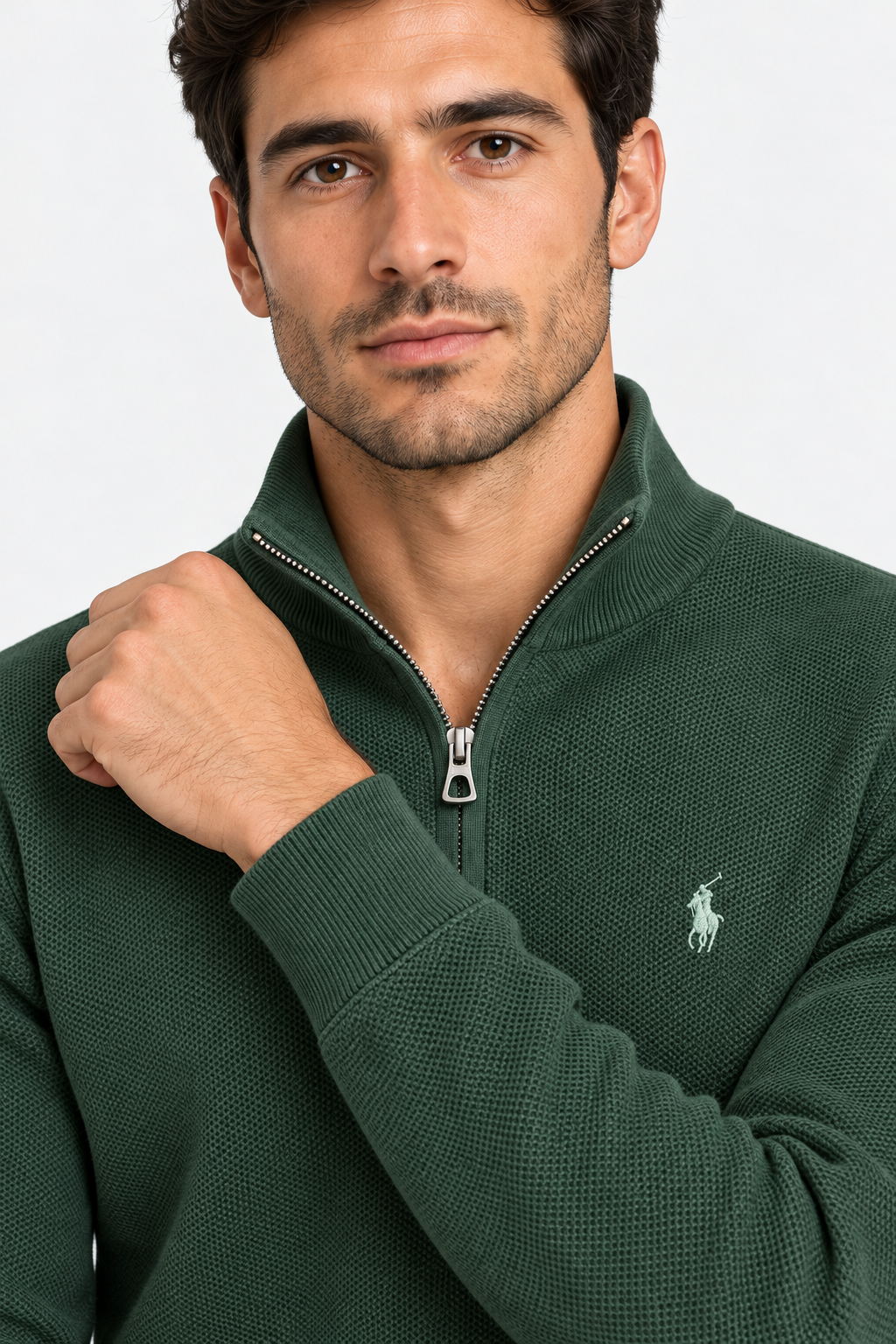 Polo Ralph Lauren Maglia Uomo con Zip a Nido d’Ape
