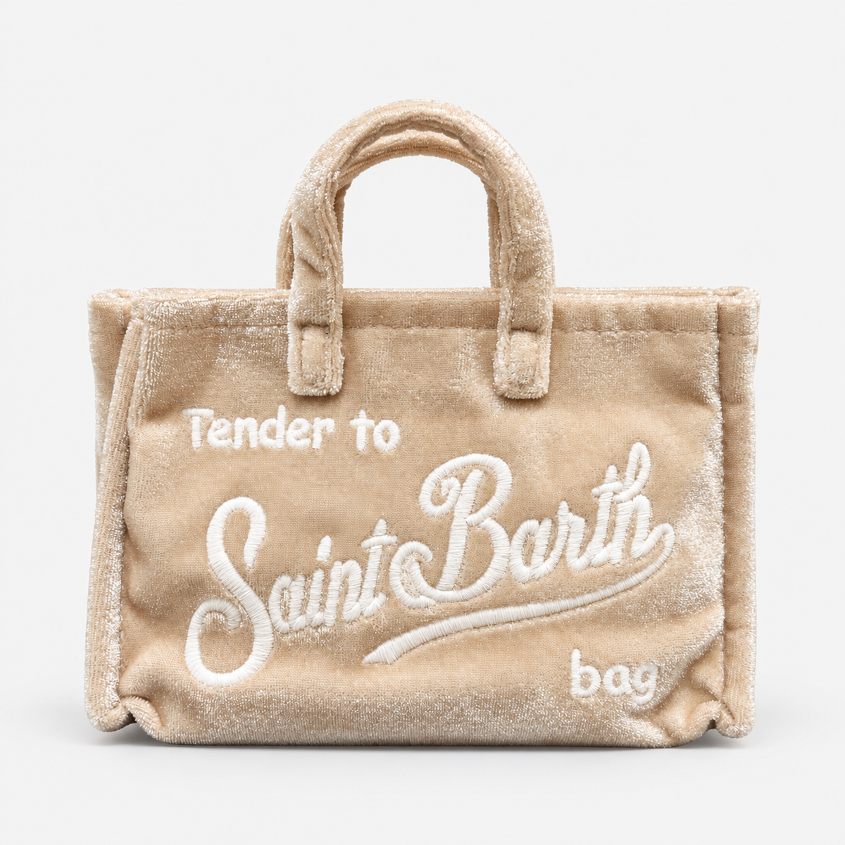 MC2 Saint Barth Phone Bag Donna in Velluto Beige con Tracolla