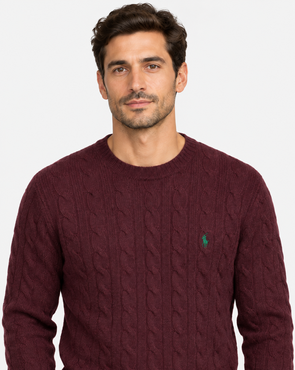 Polo Ralph Lauren Maglia Uomo a Trecce Win in Lana e Cashmere