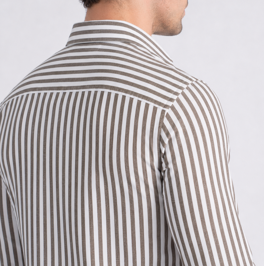 Camicia tecnica a righe brown