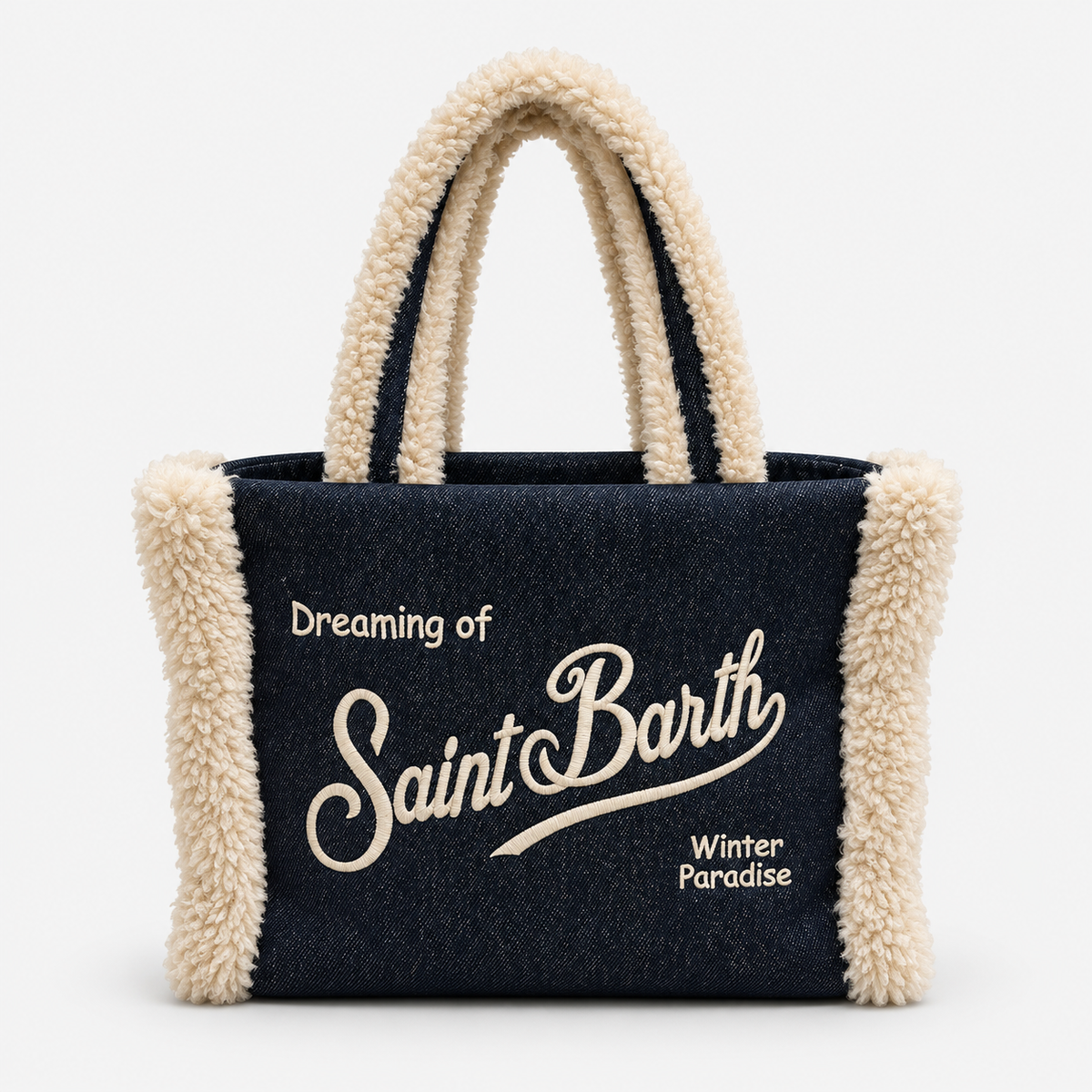 MC2 Saint Barth Borsa Donna Colette Denim Scuro con Dettagli Teddy