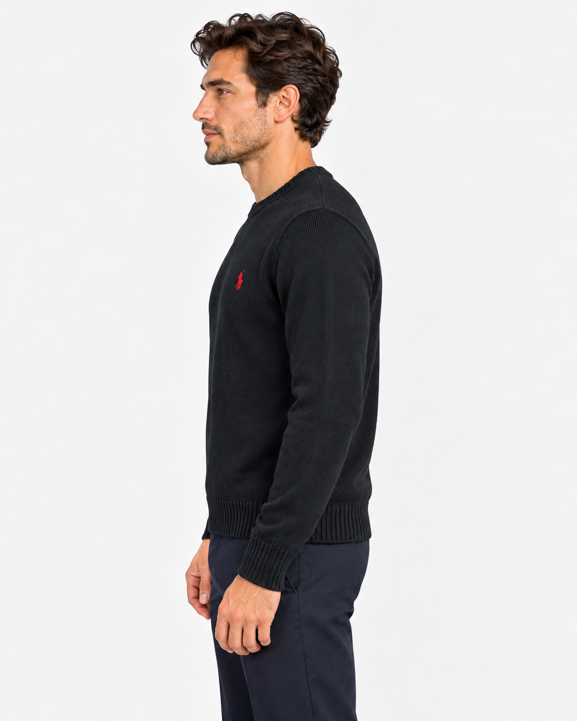 Polo Ralph Lauren Maglione Uomo Girocollo in Cotone Black