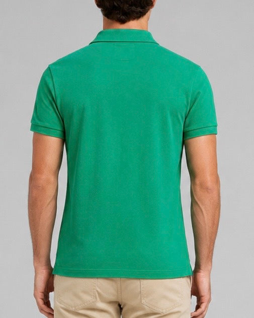 Polo iconica in piqué Custom Slim-Fit green