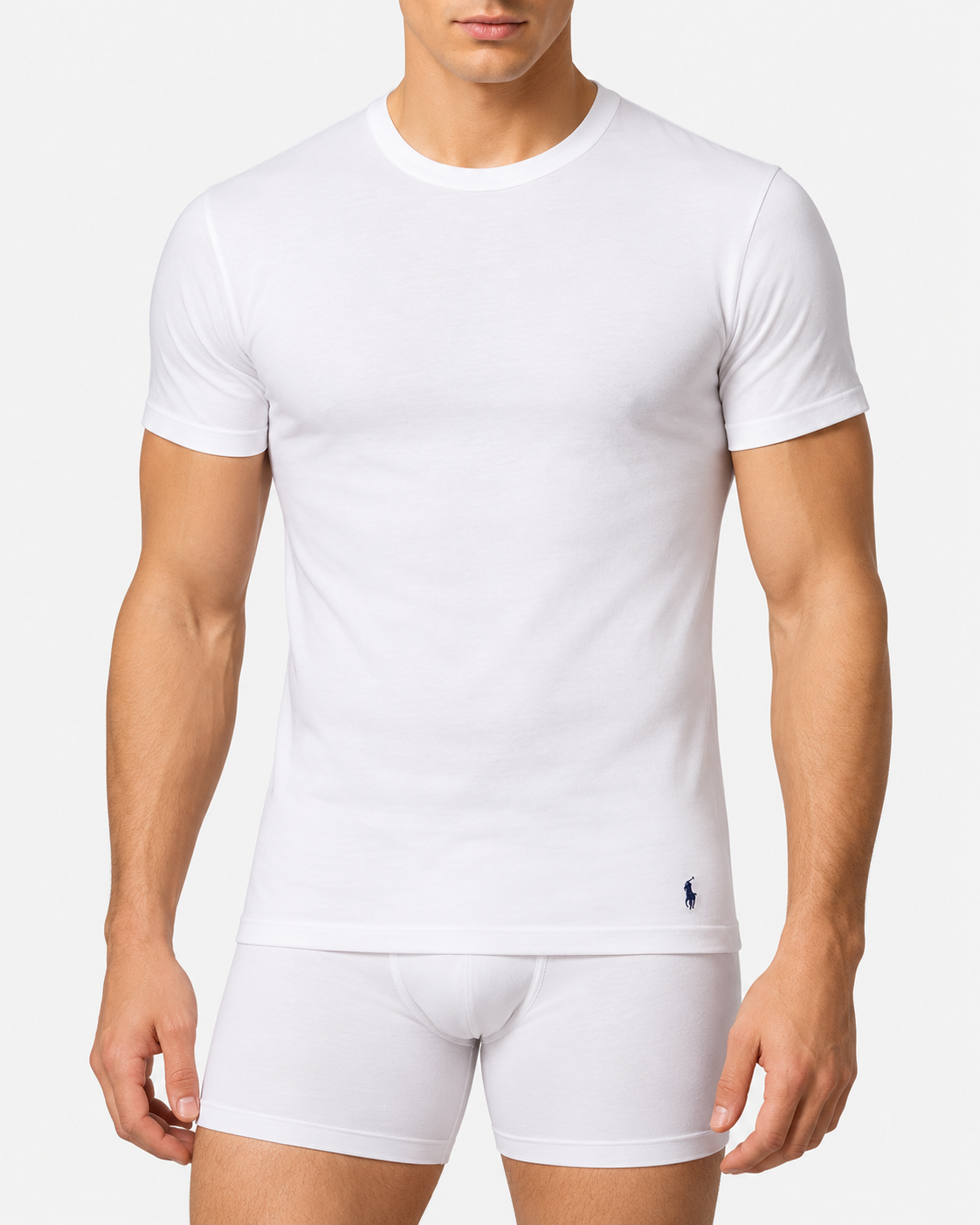 Polo Ralph Lauren Confezione 3 T-shirt Uomo in Cotone Bianco Azzurro e Blu