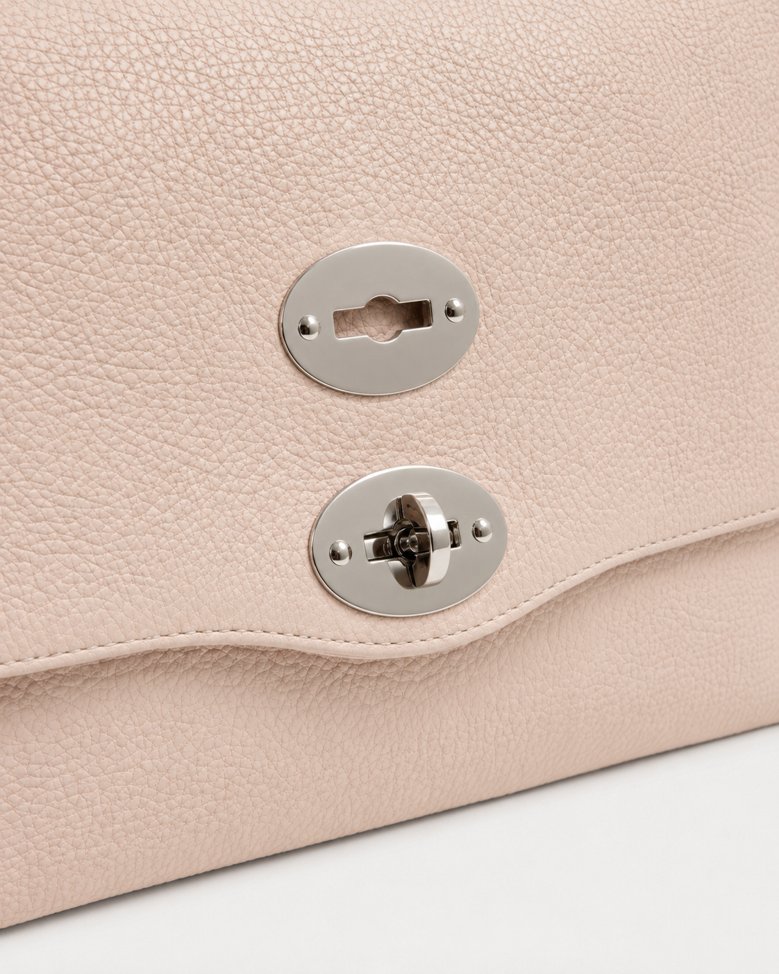 BORSA POSTINA® SMALL IN PELLE MARTELLATA WHITE CARNAROLI