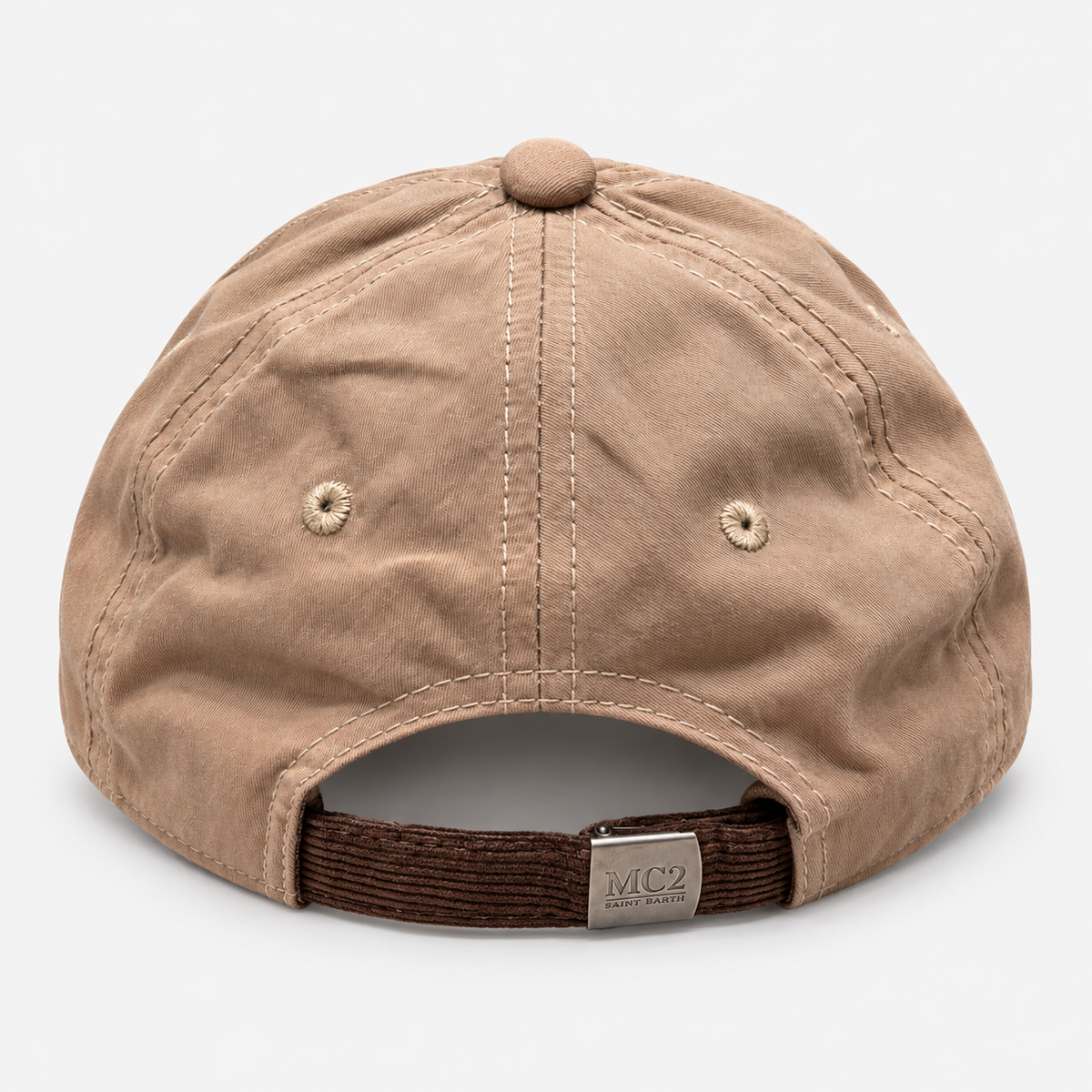 MC2 Saint Barth Cappello Donna Baseball Wax Corduroy Beige e Marrone