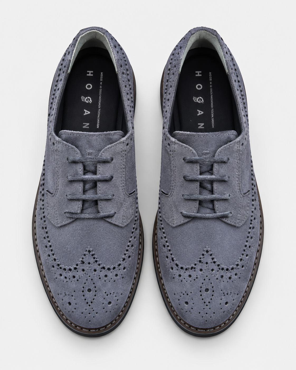 Hogan Scarpe stringate uomo H704 in pelle scamosciata blu