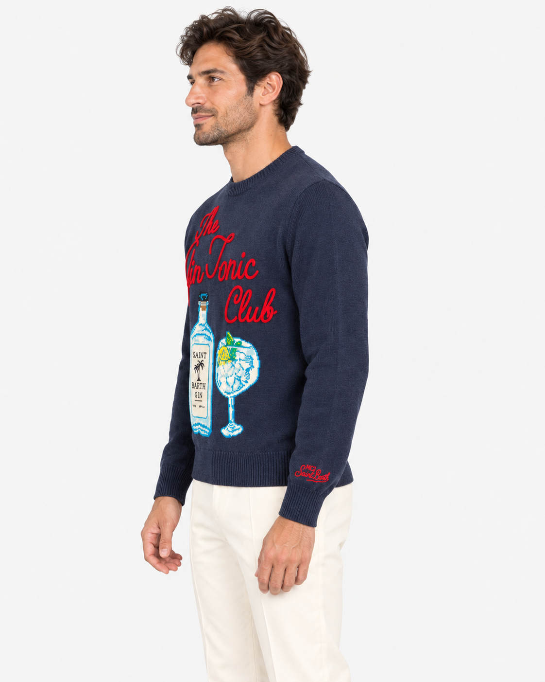 MC2 Saint Barth Maglia Uomo The Gin Tonic Club Blu
